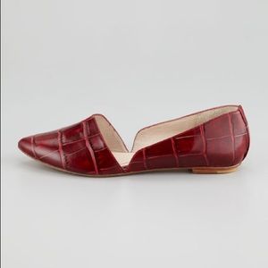 Elizabeth and James Merri Croc-Embossed Flat - Red